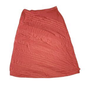 Soft Surroundings Skirt Womens Plus Size 1X Solid All Orange Tiered Maxi Long